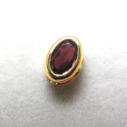 ゴールドフィルド・チャーム/天然石ガーネット（オーバル6×4mm）ベゼル「14kgf」（5個）