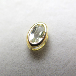 ゴールドフィルド・チャーム/天然石ホワイトトパーズ（オーバル6×4mm）ベゼル「14kgf」（10個）