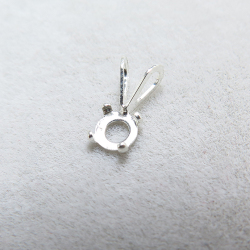 SV925シルバーパーツ/カボションペンダントトップ空枠（ラウンド5mm）（5個）