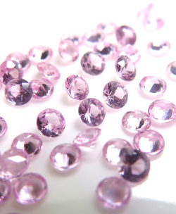 天然石ルース（裸石）・ピンクサファイア（加熱処理）(アフリカ)/ラウンド【3mm】ダイヤモンドカット（5個）