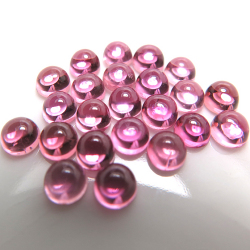 天然石ルース（裸石）・ピンクトルマリン/（ブラジル・加熱処理）カボション（ラウンド）【4mm】（2個）
