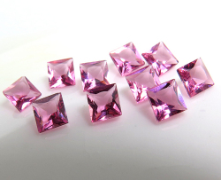 天然石ルース（裸石）・ピンクトルマリン/スクエア【3×3mm】ファセットカット（10個）