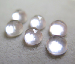 ローズクオーツ/ローズカット（ラウンド）天然石ルース（裸石）【6mm】（100個）