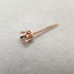 ピアス空枠・6本爪ポストピアス（ラウンド3mm）「14kgf（ローズゴールドフィルド）」（50ペア）