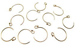 ラウンドフックピアス（ボールエンド）「14kgf（ゴールドフィルド）」（50ペア/100個）