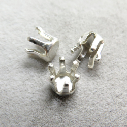 シルバーパーツ925/空枠・ラウンド3mm（6本爪）（5個）