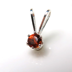 シルバーペンダントトップ 天然石ガーネット（ラウンド3mm）SV925（25個）