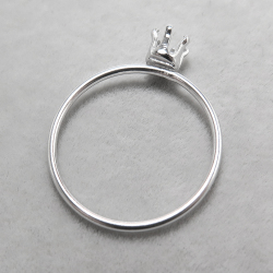 シルバーリングパーツ（指輪）空枠5mm（ラウンド/線径1mm）「SV925」（サイズ目安：9号）（25個）