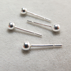 シルバーパーツ（sv925）/丸玉ピアス「3mm」（50ペア）