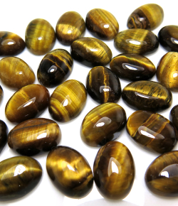 天然石ルース（裸石）タイガーアイ 虎目石/カボションカット（オーバル）【14×10mm】（50個）