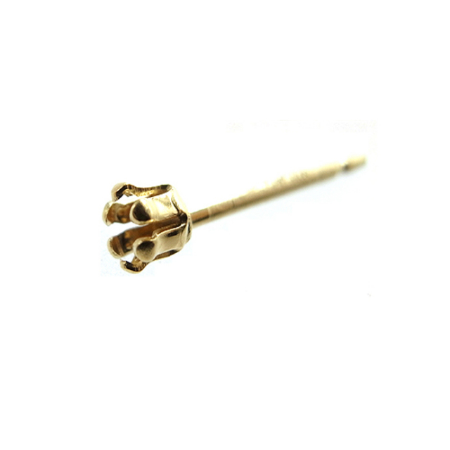 専用♡14kgf ブラウンマザオパピアス♡ ピアス空枠・6本爪ポストピアス（ラウンド2mm【A】）「14kgf