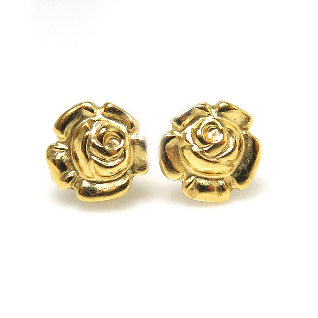 14kgf 薔薇ピアス ローズ 【A】「ゴールドフィルド」 （5ペア）