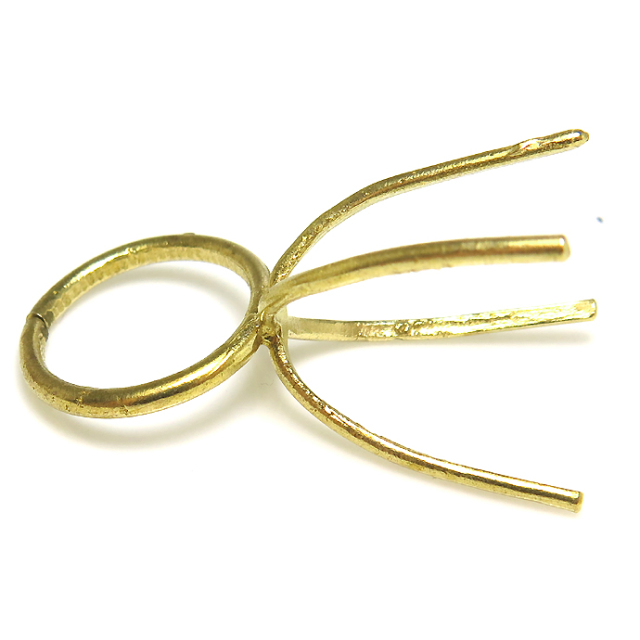 指輪 空枠 リング ラフストーン・タンブル～カボション 4本爪 50×50mm