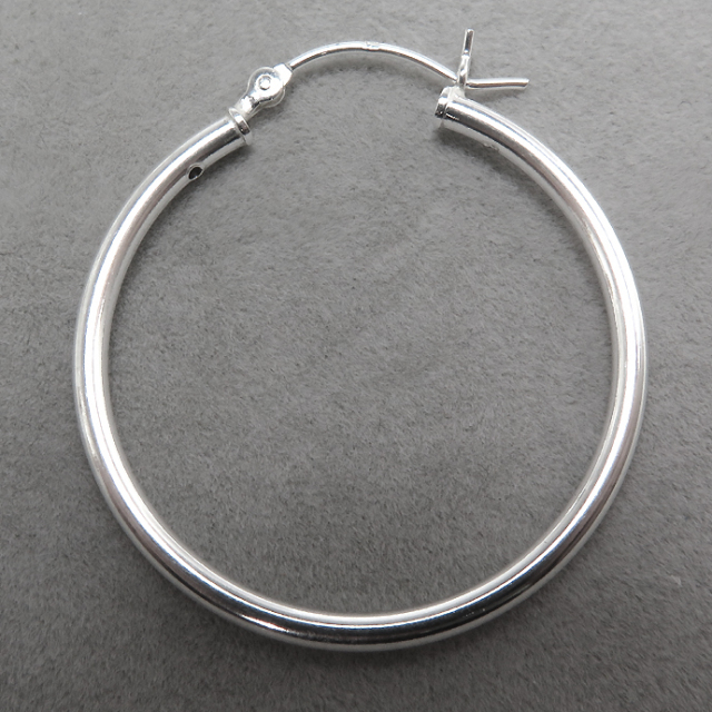 新品！【 3mm×21mm 】両耳用 シルバー925 フープピアス 両耳用 シルバー925 フープピアス ぷっくり オーバルピアス