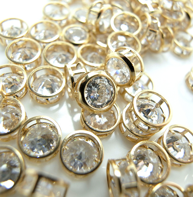 ゴールドフィルド・ベゼルセッティング/czキュービックジルコニア5mm