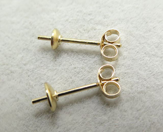 直結ピアスポスト・突き刺しタイプ（芯立・皿付）【3mm】（ストッパー 