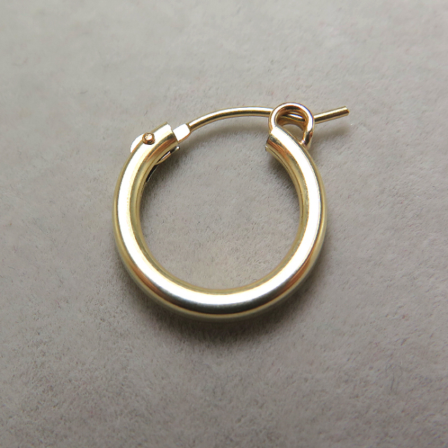 フープピアス（チューブ）13mm「14kgf（ゴールドフィルド