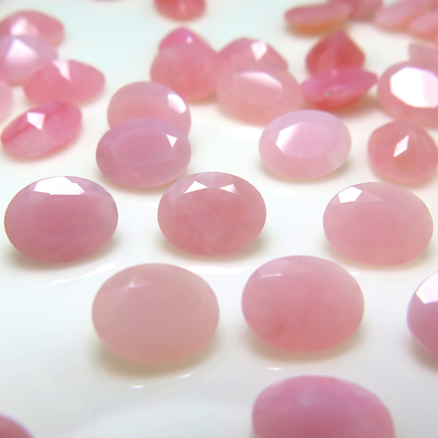 ピンクオーバルカット天然石ルビー0.19ct 天然石ルース（裸石） ピンクオパール/オーバル ファセットカット【8