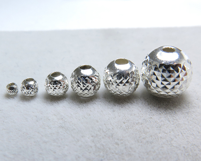 PREMIUM BEADS 無垢シルバービーズSV925 一連（2mm穴 無垢シルバービーズ） 