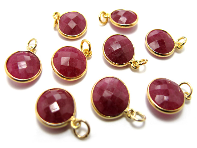 ゴールドプレーテッド・SV925/ペンダントトップ/天然石ルビー（染