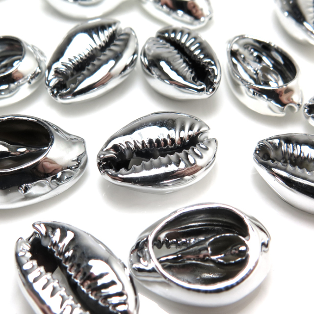 金属製 シェル型　貝殻　オルゴール　銀色 カウリシェル シルバー メッキ 銀色 【穴無し】貝殻 巻貝 アクセサリー