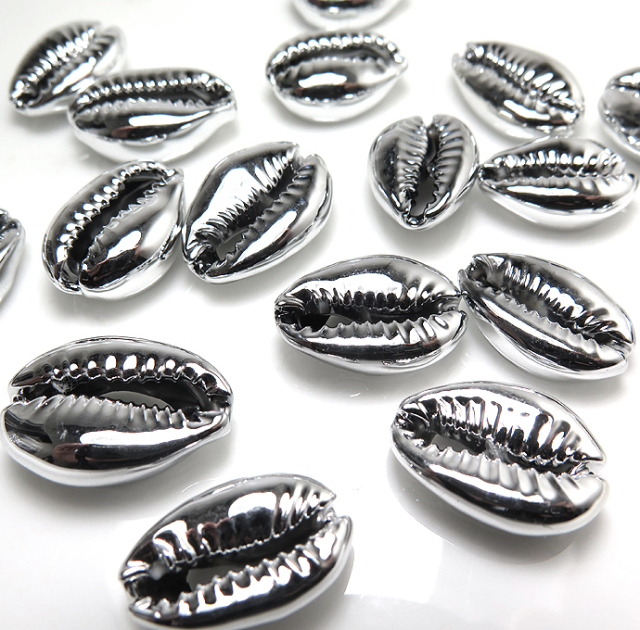 カウリシェル シルバー メッキ 銀色 【穴無し】貝殻 巻貝 アクセサリー