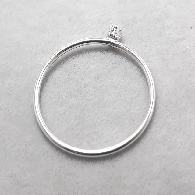 シルバーリングパーツ（指輪）空枠2mm（ラウンド/線径1mm）「SV925