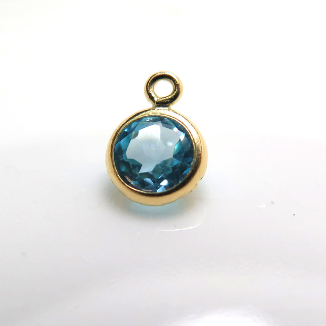 14KGF トパーズのチャーム 14KGF 天然石付きチャーム（ホワイトトパーズ） 両カン8.5×4.5×2.5mm 1