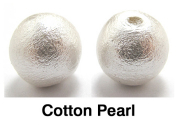 コットンパールビーズ（ホワイト）14mm【丸玉・片穴】/16個