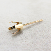 ピアス空枠・4本爪ポストピアス（ラウンド4mm）「10K（10金）」（1個）