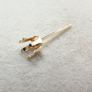 ピアス空枠・6本爪ポストピアス（ラウンド4mm）「10K（10金）」（1個）