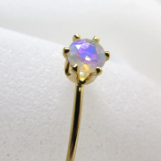 14kgfリング（指輪）天然石エチオピアンオパール4mm（ラウンド）（サイズ目安：10号～11号）「ゴールドフィルド」（1個）