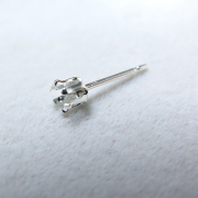 SV925パーツ/ピアス空枠・6本爪ポストピアス（ラウンド2mm）（4ペア/8個）