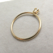 リングパーツ（指輪）空枠3mm（ラウンド）（サイズ目安：13号）「14kgf（ゴールドフィルド）」（1個）
