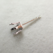 ピアス空枠・6本爪ポストピアス（ラウンド4mm）「14kgf（ホワイトゴールドフィルド）（ロジウム）」（1ペア/2個）