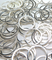 シルバースタッキングリング（指輪）（スターダスト）（線径0.8mm）「SV925」（7号）（2個）