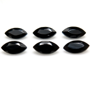 ブラックスピネル 天然石 ルース マーキス【8×4mm】ファセットカット（10個）