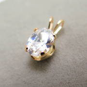 4本爪ペンダントトップ（立爪）（キュービックジルコニア・オーバル8×6mm）「14kgf（ゴールドフィルド）」（1個）