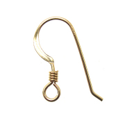 14k（14金イエローゴールド）フレンチフックピアス（コイル）（1個）