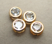 14kgf 天然石チャーム4ペアセット◝✩ ゴールドフィルド・チャーム/天然石ホワイトトパーズ（ラウンド