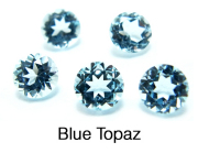 天然石ルース（裸石）・ブルートパーズ（スカイブルー）（ブラジル）/ラウンド【4mm】ファセットカット（10個）