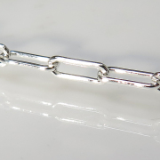 ペーパークリップチェーン シルバー オーバルフラット 平長アズキ 6.5×2.5mm（10センチ）SV925（1本）