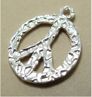 シルバーアクセサリー/チャーム（ピースマーク/テクスチャー）（2個）