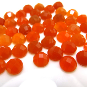 天然石ルース（裸石）・レッドオニキス/チェッカーボードカット カボション（ラウンド）【5mm】（10個）