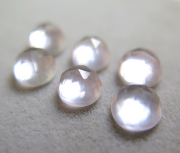 ローズクオーツ/ローズカット（ラウンド）天然石ルース（裸石）【6mm】（7個）