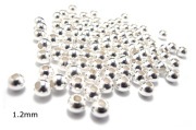 スターリングシルバー925/ラウンドビーズ3mm（穴のサイズ：1.2mm）（スムース/シームレス）（50個）