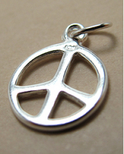 スターリングシルバー925/チャーム（ピースマーク）（2個）