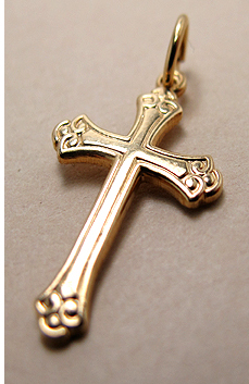 ジュエリーパーツ・ゴールドフィルド・チャーム（クロス）【K】「14kgf」（25個）