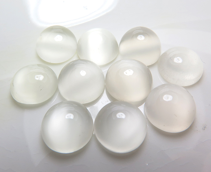 天然石ルース（裸石）・ムーンストーン/カボション（ラウンド）【12mm】（25個）