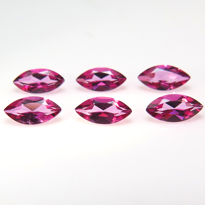 ピンクトパーズ 天然石ルース （処理石）ブラジル産 マーキス【6×3mm】ファセットカット（10個）